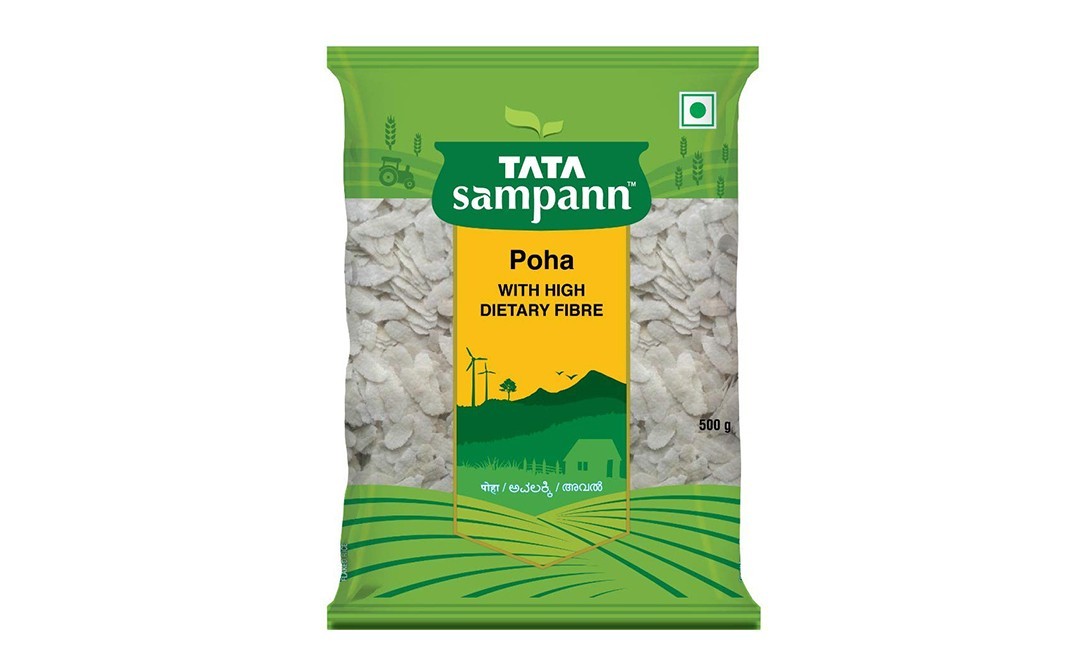 Tata Sampann Poha With High Dietary Fibre   Pack  500 grams